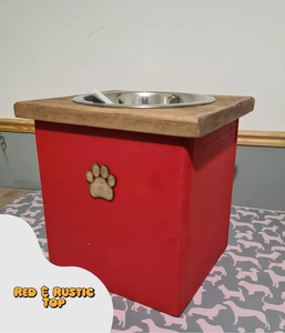 Bol d'eau/nourriture pour chien/chat en acier inoxydable personnalisé ODM/OEM avec support à motif solide Station d'alimentation automatique écologique en bois - Product Image 3