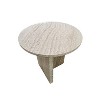 Table Basse et Table d'Appoint Nordique Moderne en Marbre et Travertin pour Salon, Chambre à Coucher, Canapé ou Extérieur