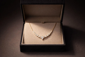 Luxury Marquise Diamond Rose Gold Link Chain Cluster <b>Necklace</b> Elegant Engagement & Wedding Jewelry - Product Image 2