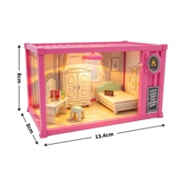Set Bangunan Rumah Kontainer Miniatur DIY, Pajangan Ruangan dengan Furnitur dan Lampu, Mainan Peran untuk Anak-anak dan Dewasa