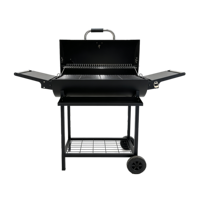 Barbecue au charbon de bois moderne NL avec revêtement en poudre, pliable, double face, avec roues, pour jardin, fête, personnalisable