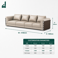 Ensemble de canapés de direction en forme de L, style moderne minimaliste, en cuir véritable de luxe, modulaire, pour salle de réception de PDG