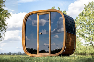 Sauna à vapeur extérieur de luxe pour 4 personnes - Cabine en cèdre et épicéa de qualité supérieure avec murs vitrés panoramiques, idéal pour les villas de <span class=keywords><strong>jardin</strong></span> - Product Image 3