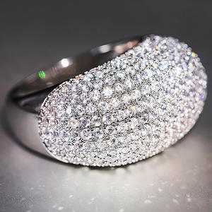 Anello di lusso con diamante da donna, taglio rotondo brillante, colore naturale H, gioielli da sposa DJ094 - Product Image 6