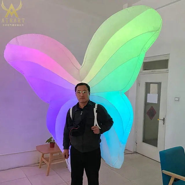팽창식 날개 복장, 옥외 퍼레이드를 위한 Dreamlike 빛 걷는 나비 복장