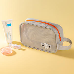 Mejor bolsa de malla para artículos de tocador, bolsa rectangular de nailon para almacenamiento de cosméticos de viaje, organizador de maquillaje, estuche portátil para el cuidado de la piel - Product Image 3