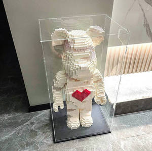 Caja de exhibición de juguetes acrílicos, expositor de bloques de construcción <span class=keywords><strong>Bearbrick</strong></span>, cubierta de polvo de almacenamiento transparente de acrílico - Product Image 3