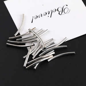 Tubo Metálico Hueco Curvo 3x28mm 3x35mm 4x20mm 4x35mm para Fabricación de Pulseras, Accesorios de Joyería DIY - Product Image 3