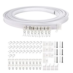 Venta caliente 4M Modelo Steel Track Set Flexible Silent Slide Track con ganchos Gancho - Product Image 1