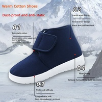 Chaussures de travail CE ESD antistatiques doublées polaire chaudes pour salle blanche, tige en toile, semelle en PU/PVC, protection durable pour le travail, fabrication OEM