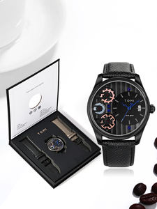 นาฬิกาแนวธุรกิจสุดหรูของผู้ชายเคสโลหะอัลลอยหน้าปัดควอทซ์หน้าปัด42มม. สายรัดหนัง22มม. สายรัดแก้วแฟชั่นที่มีเสน่ห์ - Product Image 3