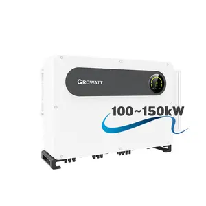 تركيب سهل أفضل محول شبكة ربط Growatt 3 مراحل محول شمسي 100 كيلو وات على الشبكة 120 كيلو وات 150 كيلو وات في الألواح