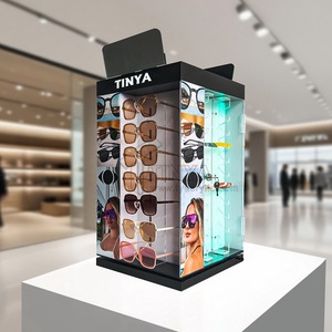 <span class=keywords><strong>Torre</strong></span> de exhibición de gafas acrílicas giratorias de 360 grados del fabricante de Tinya con gabinete Bloqueable, gafas de sol, exhibición de gafas - Product Image 1
