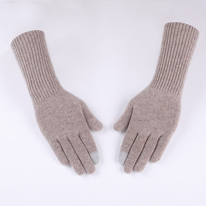 <span class=keywords><strong>Gants</strong></span> d'hiver chauds pour femmes 100 % pure <span class=keywords><strong>laine</strong></span>, compatibles écran tactile, avec détection par aiguille, pour le cyclisme, élastiques, en peau de mouton mérinos - Product Image 2