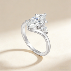 Anillo de Plata de Ley 925 Antideslustre, Chapado en Rodio, con Circonita Brillante, Talla Ajustable, Anillo de Moda - Product Image 2