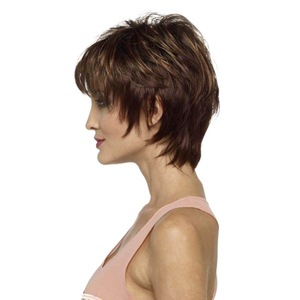 Peluca de Cabello Corto y Liso Marrón para <span class=keywords><strong>Mujer</strong></span>, Estilo Europeo Americano, Voluminoso, Hecho a Máquina, de <span class=keywords><strong>AliExpress</strong></span>, para Compras Transfronterizas - Product Image 2