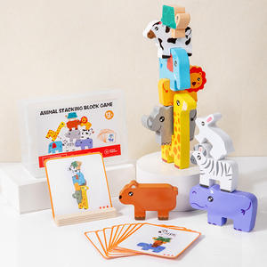 Gioco di Costruzioni con Animali Impilabili per Bambini, Blocchi Montessori in <span class=keywords><strong>Legno</strong></span>, Giocattoli Impilabili all'Ingrosso per Bambini e Bambine da 1 a 3 Anni - Product Image 4