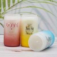Luxus-kunden spezifische Glas kerzen für Wohnkultur Rustikales duftendes Soja wachs und ungiftige Gel wachs aroma therapie für Weihnachts ferien