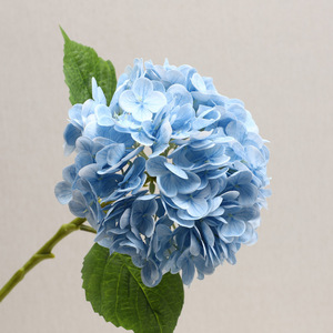 High Quality <b>Artificial</b> Real Touch Latex <b>Hydrangea</b> <b>Flower</b> Stem Large Head for Party Hotel Wedding Table Decorative <b>Flowers</b> Blue - Product Image 3