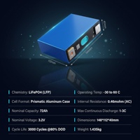 Sel Baterai Daya LiFePO4 AUSLI 3.2V 72Ah Grade A Prismatic 230.4Wh 3000 Siklus untuk E-Bike, Skuter, Sepeda Motor, Forklift