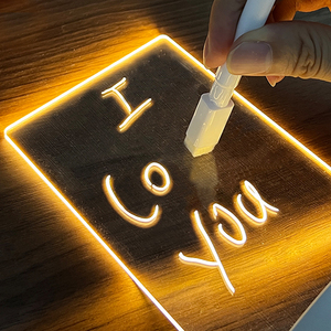 Lavagna Luminosa in Acrilico Trasparente Fai-da-Te, Luce Notturna LED Creativa USB con Penna per Messaggi - Product Image 1