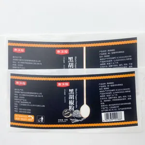 Custom waterproof plastic transparent bopp matt food packing adhesive stickrer label roll