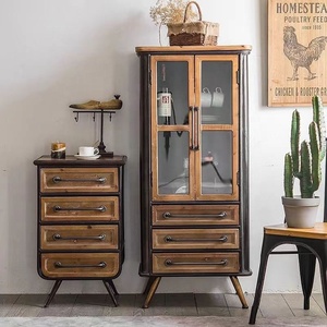 <span class=keywords><strong>Cajonera</strong></span> retro americana Gabinete de madera maciza para hacer casillero de sala de estar de estilo antiguo - Product Image 3