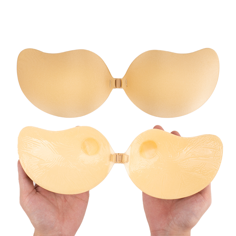 High-quality Cotton Seamless Strapless Backless Reusable Adhesive Silicone Self Adhesive Push Up Invisible Bra Ladies Use