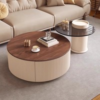 Nouvelle table basse italienne minimaliste durable, éco-responsable, en bois et métal, design haut de gamme pour salon, usage domestique