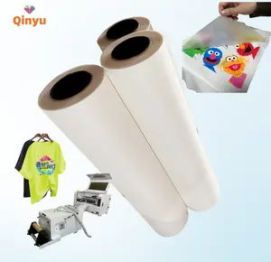 Qinyu digital printing a3 dtf film heater how to use it iridescent colored rubberized 13x19 hot peel film dtf 60