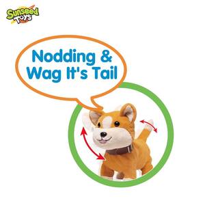 Jouet en peluche interactif pour chien Corgi électrique, télécommande, <span class=keywords><strong>marche</strong></span>, aboiement, oscillation <span class=keywords><strong>de</strong></span> la queue, simulation en plastique, fonction <span class=keywords><strong>de</strong></span> suivi - Product Image 3