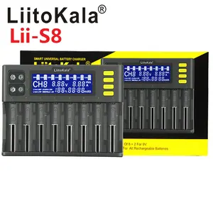 LiitoKala Lii-S8 8-slot Multifunctional Battery Charger for 3.2V LiFePO4 3.7v Rechargeable li ion Cylindrical Ni-MH/CD Batteries