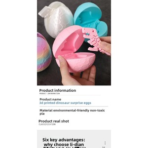 Huevo Sorpresa con Dinosaurio, Diseño de Dragón Adorable, Adorno de Pascua, Juguete Infantil Impreso en 3D, Regalo Creativo para Escritorio - Product Image 6