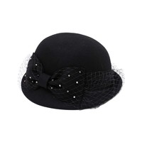 Béret en Laine Australienne Premium Style Français Vintage avec Nœud en Dentelle et Maille, Casquette de Peintre pour Femme, Hiver, Effet Amincissant, Élégant