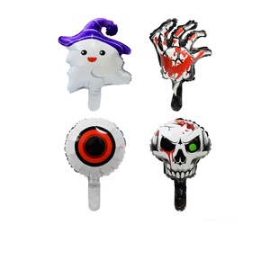 Palloncini in Foil Mini Portatili a Tema Halloween: Teschio, Fantasma, Occhio, Mano Insanguinata per Feste di Halloween e Oggetti di Scena Fotografici per Bambini - Product Image 1