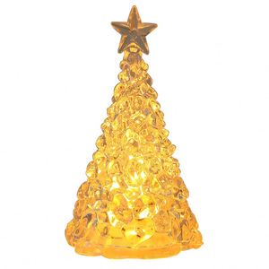 Décorations de Noël pour le bureau, petits cadeaux de Noël, mini sapin de Noël lumineux, veilleuse transparente en cristal - Product Image 2