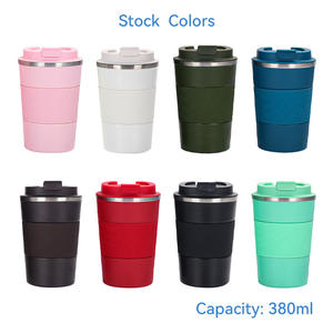 380ml 500ML Tasse portable en acier inoxydable à double paroi isolée sous vide dans un <span class=keywords><strong>gobelet</strong></span> à café de voyage avec couvercle enduit de poudre - Product Image 2