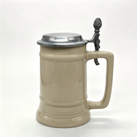 Grande Chope à Bière en Céramique Vintage Grande Capacité avec Décalcomanie, Tasse à Bière en Céramique pour Bar, Logo Personnalisé, Souvenir de Festival, Vaisselle