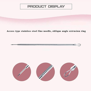 Juego de 4 Herramientas para Extraer Puntos Negros, Agujas de Acero Inoxidable para Eliminar el Acné - Product Image 2