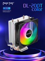 Refroidisseur de processeur ARGB 2 caloducs en cuivre Dissipateur thermique Ventilateur PWM Roulement fluide Montage universel Processeur Ordinateur de bureau Boîtier d'ordinateur Utilisation 26dba