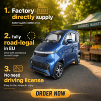 Voiture Électrique Commerciale Compacte Haute Performance 2000W Batterie Lithium Caméra Arrière Toit Métallique Porte-Bagages Toit Sombre 2 Places Propulsion Arrière Cuir