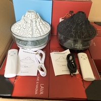 Diffuseur d'huiles essentielles volcaniques en gros, fabricant de diffuseurs de parfum avec logo personnalisé, humidificateur diffuseur de flamme 3D en vrac pour la maison