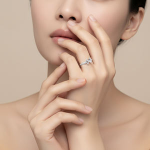 Bague de mariage pour femme, style tendance très populaire, or blanc 18 carats, diamant naturel, sertissage semi-monté, personnalisable sans pierre principale - Product Image 4