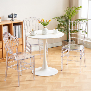Sedia Trasparente in PVC Stile Cristallo per Hotel, Sale Banchetti, Cerimonie Nuziali, Attività all'Aperto, Sedia Napoleon in Plastica Effetto Bambù - Product Image 2