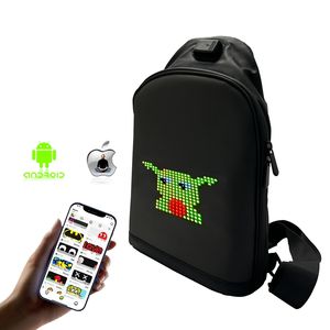 Sac banane LED dynamique et coloré, sac à dos lumineux DIY pour ville, affichage <span class=keywords><strong>GIF</strong></span> animé mobile, sac LED publicitaire, sac à dos LED design - Product Image 5