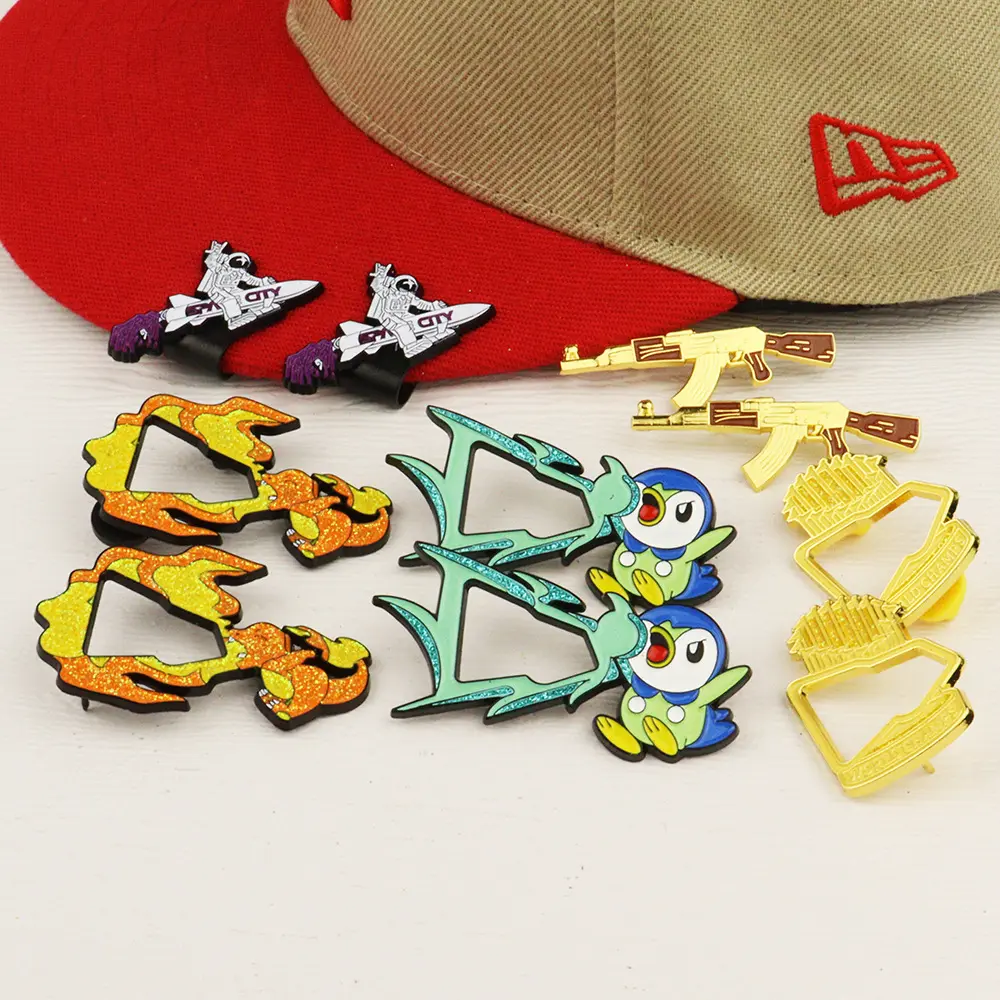 En gros Personnalisé Mexicain Chapeau Pin Bordure Diamant Cadre Pin-Métal Dur Émail Pins et Chapeaux Cool Décoration