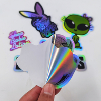 Pegatinas de vinilo troqueladas con logotipo holográfico personalizado al por mayor, etiquetas personalizadas para velas con impresión impermeable PET de la mejor calidad