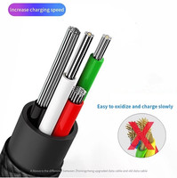 Kabel Charger HP 2 in 1 USB Data Retractable Multi Braided Nylon Fast Charging 1.2m 2026 untuk iPhone Android