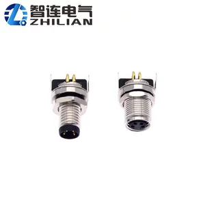 M8 right angled PCB connectors 3pin 4pin 5pin 6pin male female right angle mount m8 pcb connector