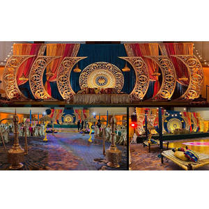 Conjunto de Paneles Redondos para Fondo de Boda de Diseño Moderno, Elegante Fondo de Boda Estilo Londres, Decoración de Fondo de Boda Asiática de Nueva York - Product Image 1